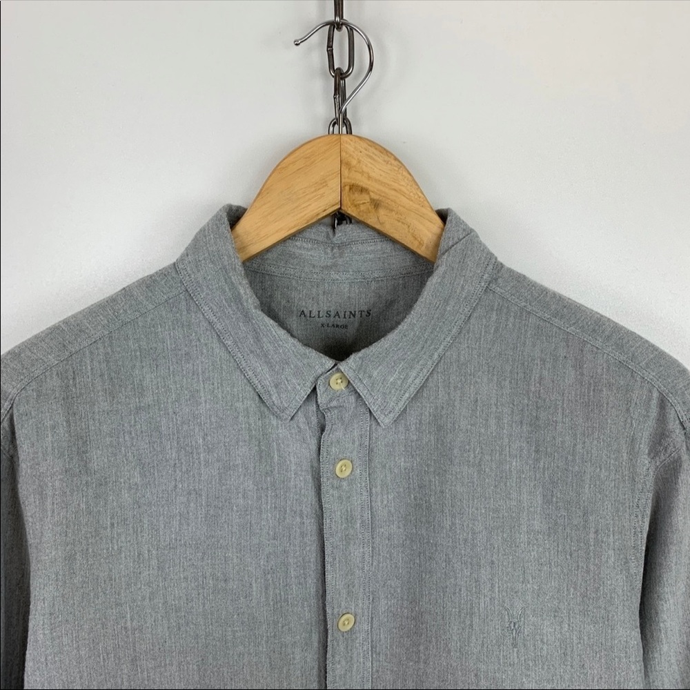All Saints - Gray Button Down - L - Mint Condition